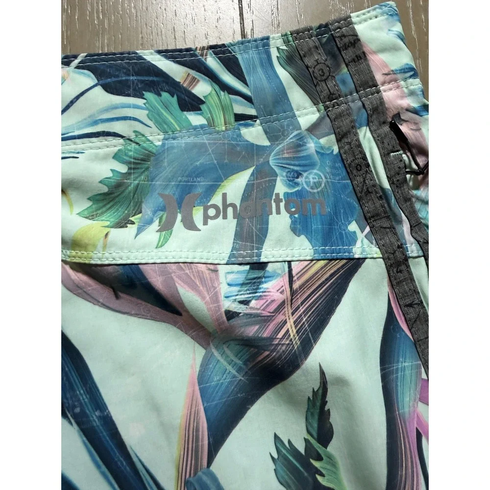 Hurley Phantom Board Shorts Mens 36 Mint Green Floral John John Florence